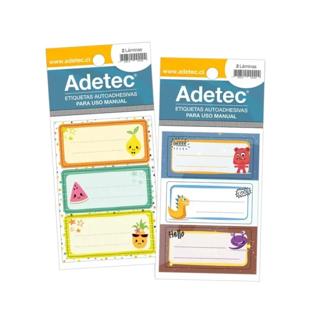 Etiquetas Escolar Diseño infantil 35x70 ADETEC