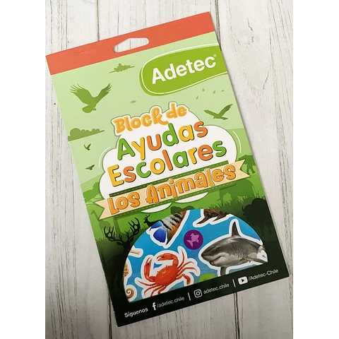 Block Ayuda Escolar Animales Stickers ADETEC